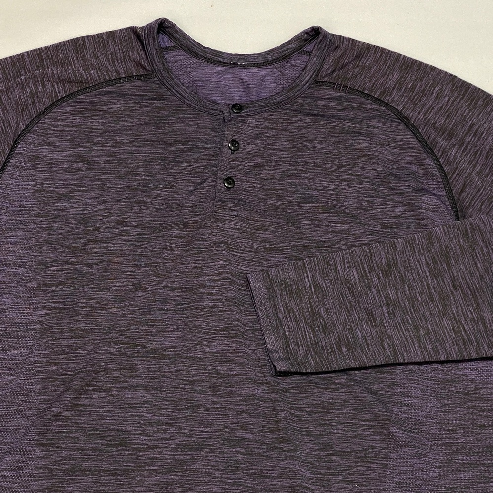 (Sold)Lululemon Henley Long Sleeve Casual Tee Shirt Pullover Mens Size XXL